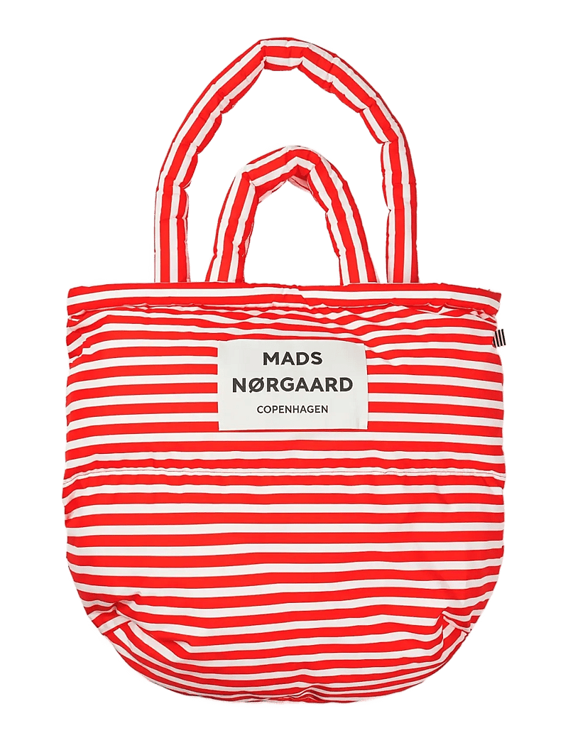 Mads Nørgaard - Light Ripstop Pillow Bag AOP - tote bags - fiery red/vanilla ice - 1