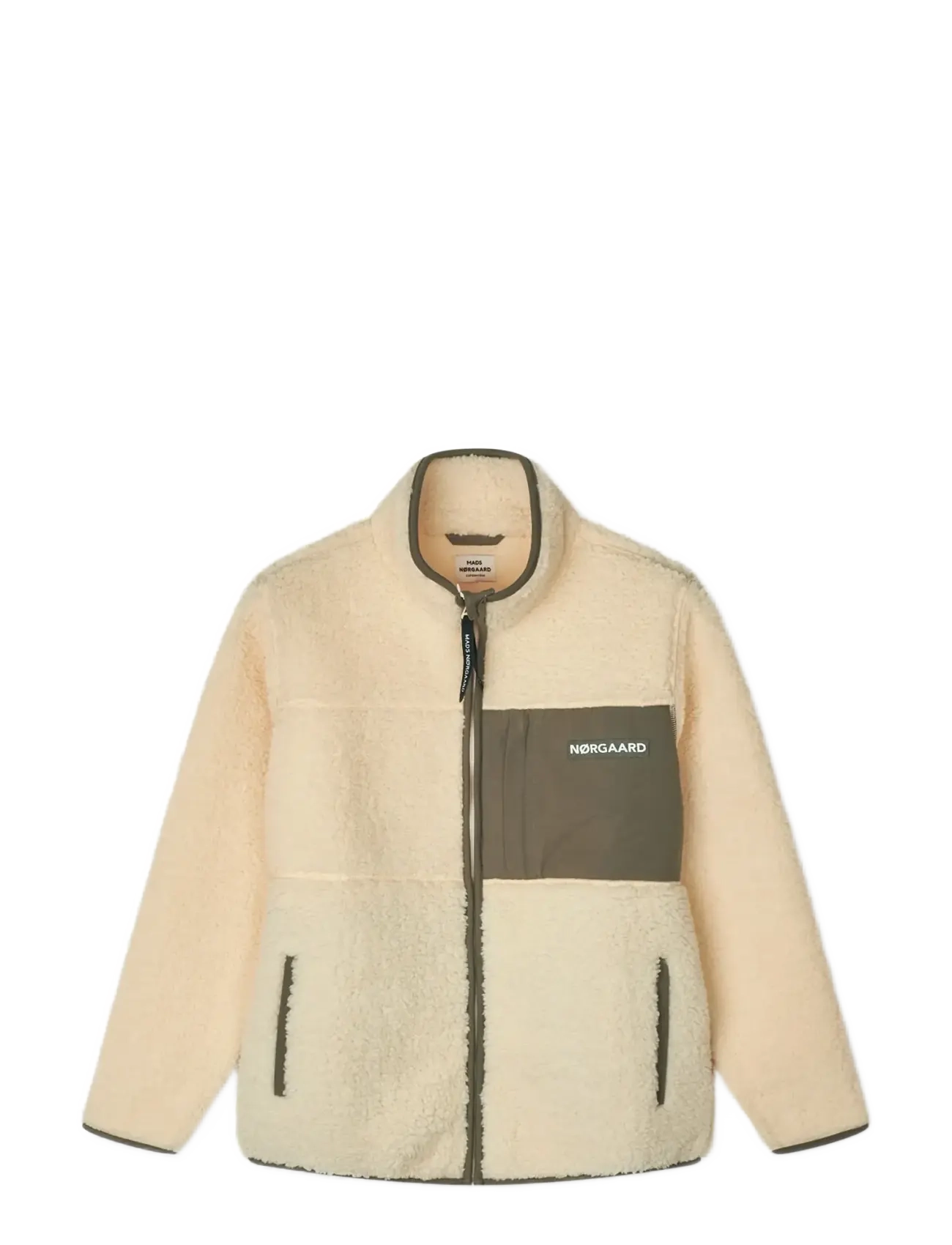Mads Nørgaard - Teddy Fleece Jeffo Jacket - fleecejakker - vanilla custard - 1