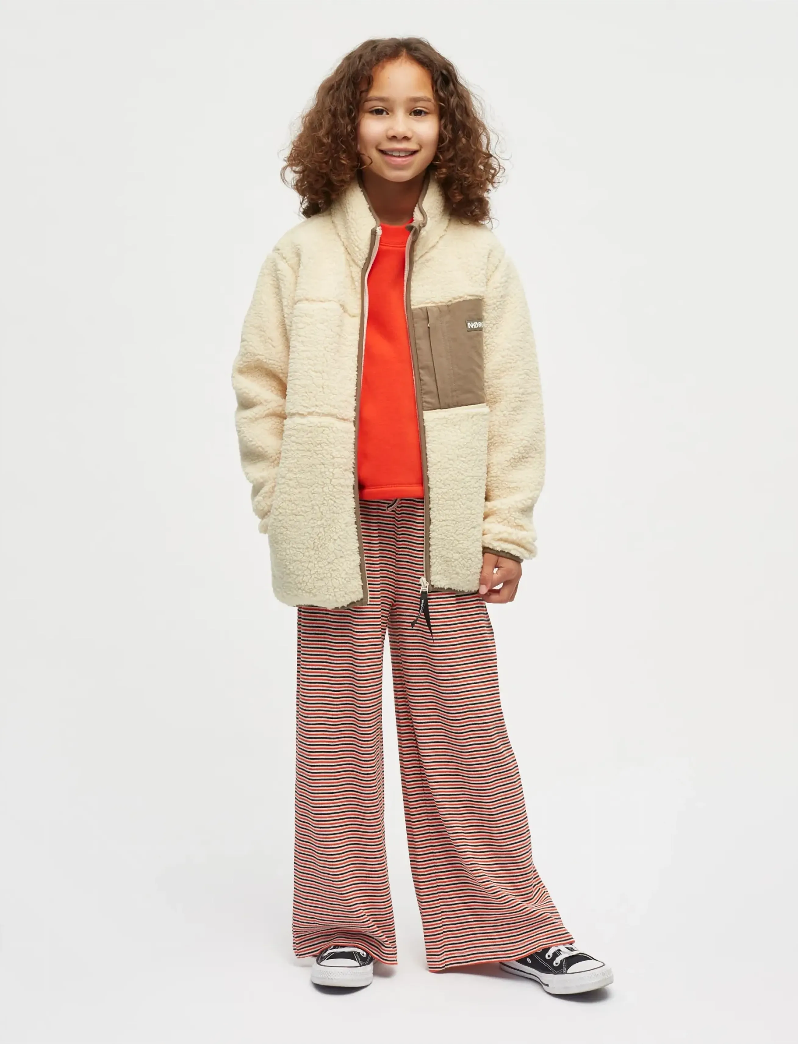 Mads Nørgaard Teddy Fleece Jeffo Jacket, Børn, Teddy Fleece Jakke, Cream, Str: 152