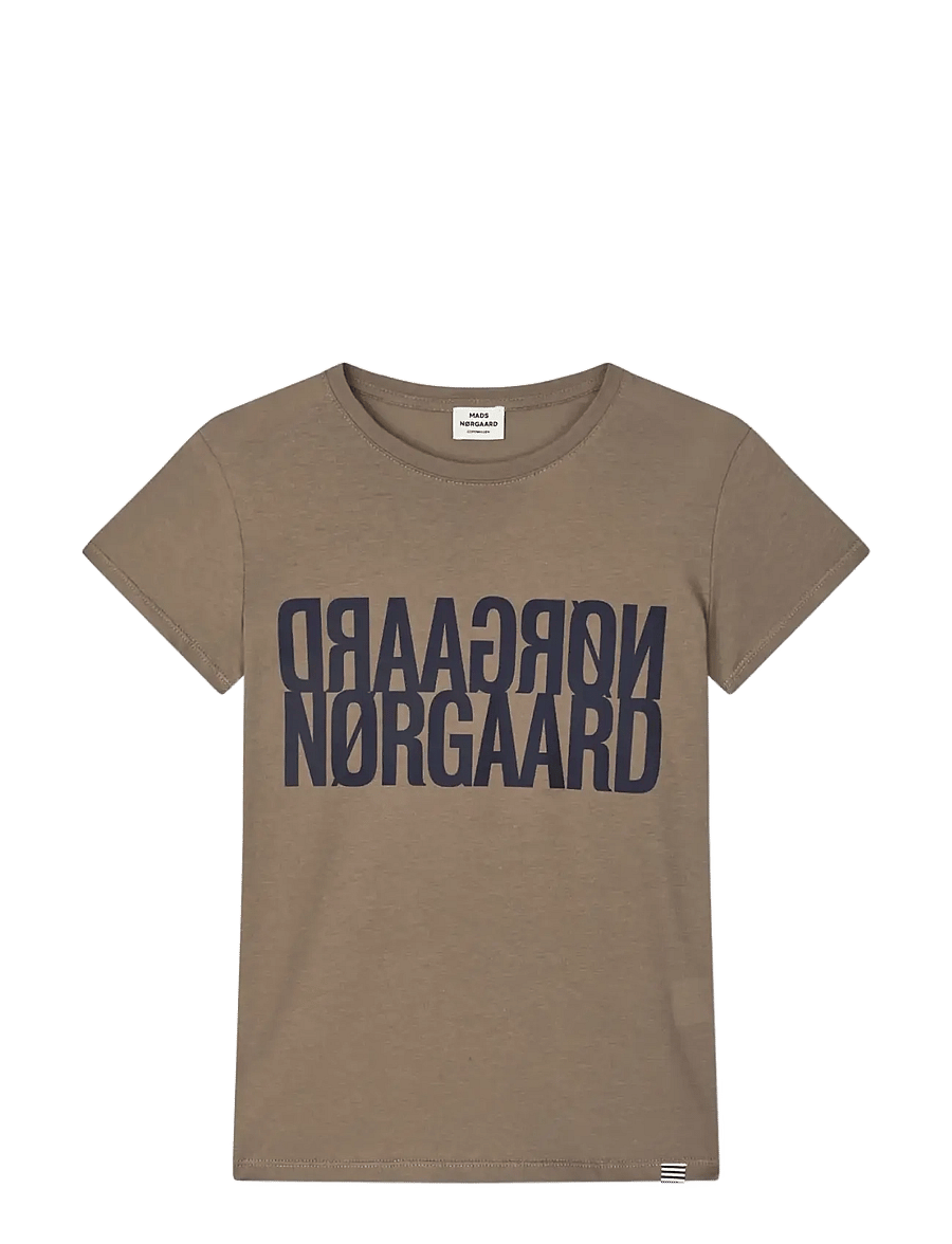 Mads Nørgaard - Single Cotton Tuvina Tee - kurzärmelige - walnut - 0