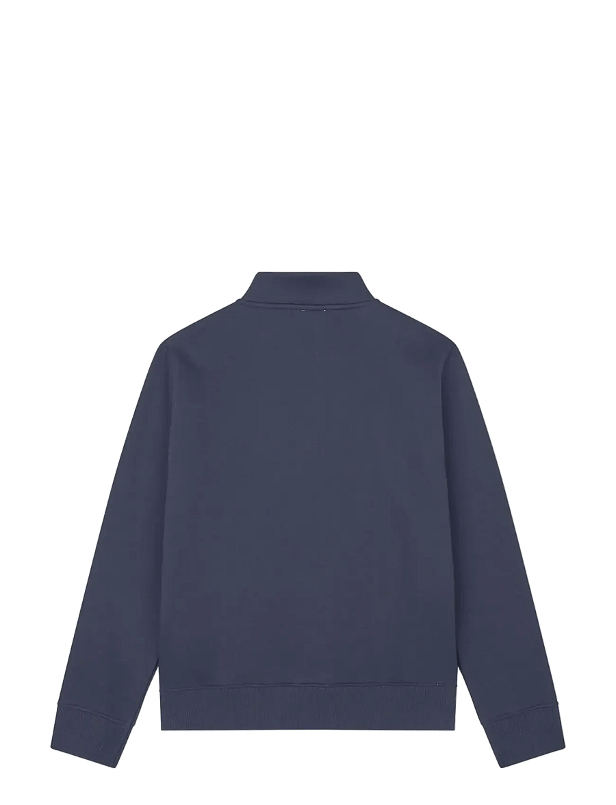 Mads Nørgaard - Mix Sweat Crewie Half Zip Sweatshirt - sweatshirts - sky captain - 1