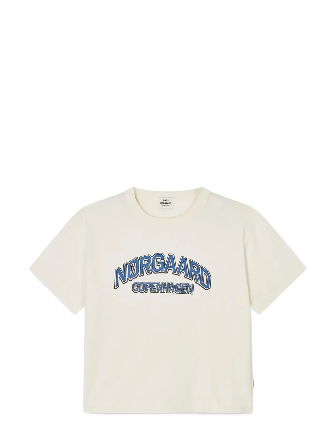 Mads Nørgaard Dry Single Tristi Tee - 4 for 3 - VANILLA ICE/BRIGHT COBALT / cream