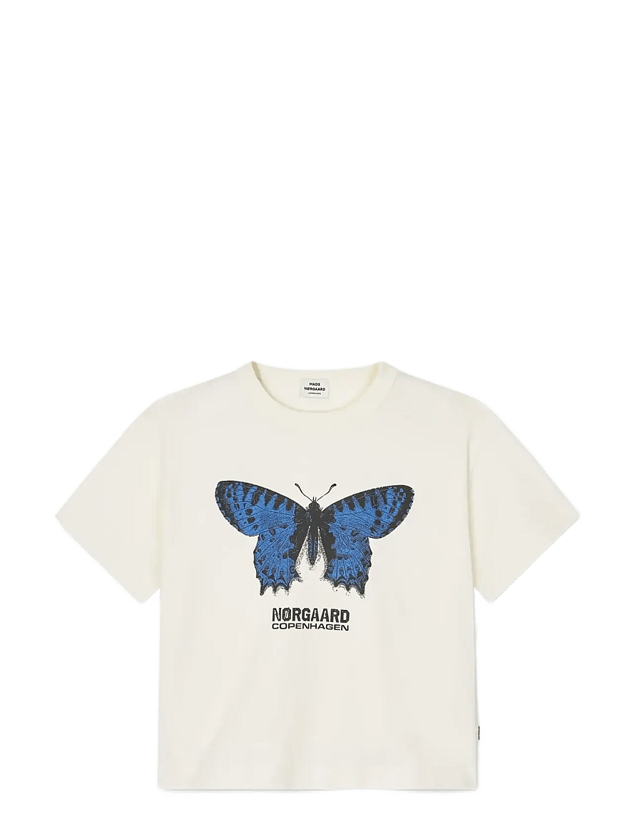 Mads Nørgaard - Dry Single Tristi Tee - kurzärmelige - vanilla ice/butterfly - 0