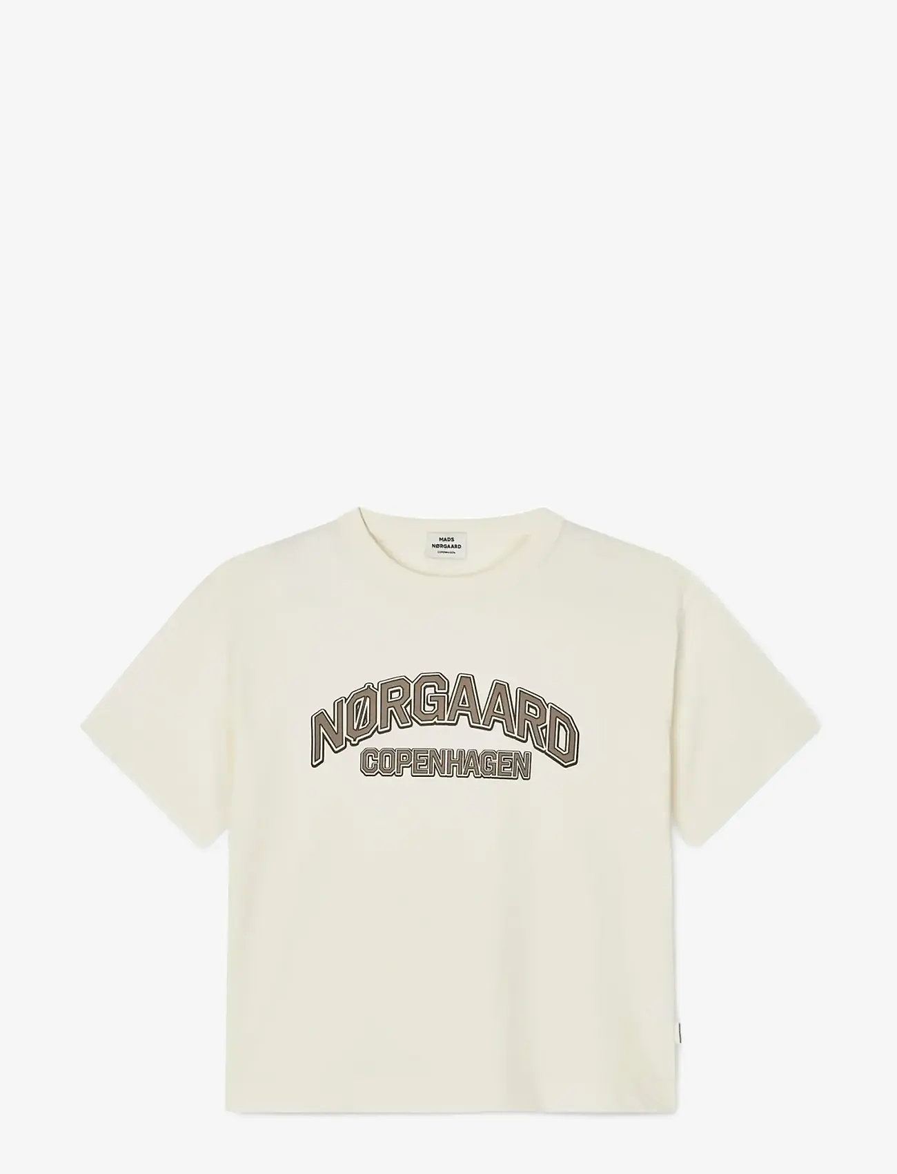 Mads Nørgaard - Dry Single Tristi Tee - kortærmede t-shirts - vanilla ice/walnut - 0