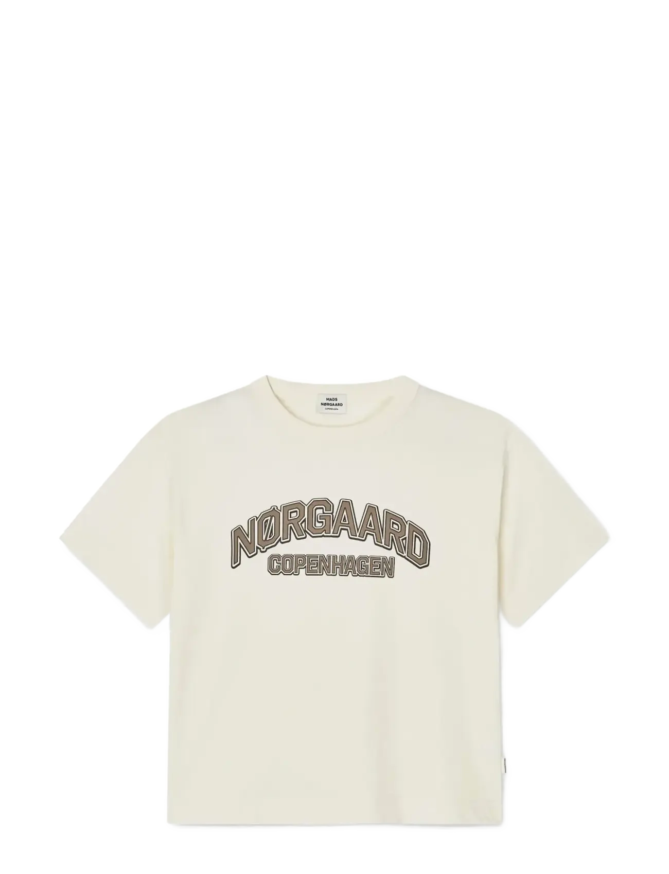 Mads Nørgaard Dry Single Tristi Tee - Versla eftir stærð - VANILLA ICE/WALNUT / cream