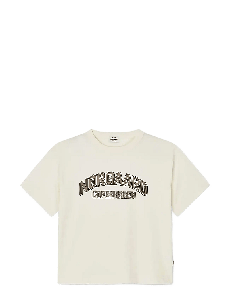 Mads Nørgaard - Dry Single Tristi Tee - kortærmede t-shirts - vanilla ice/walnut - 0
