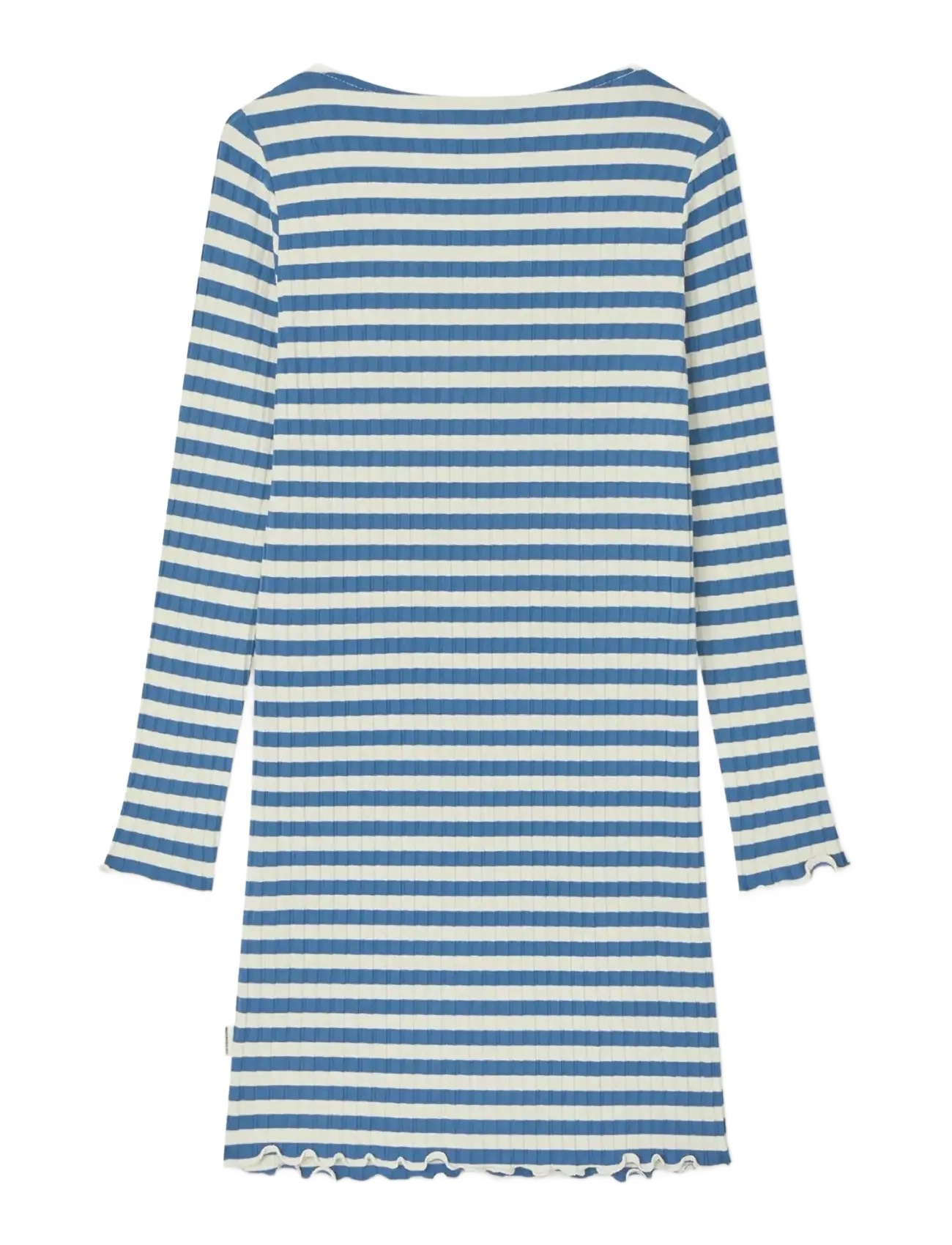 Mads Nørgaard - 5x5 Classic Stripe Tikina Dress - robes décontractées à manches longues - vanilla ice/bright cobalt - 1
