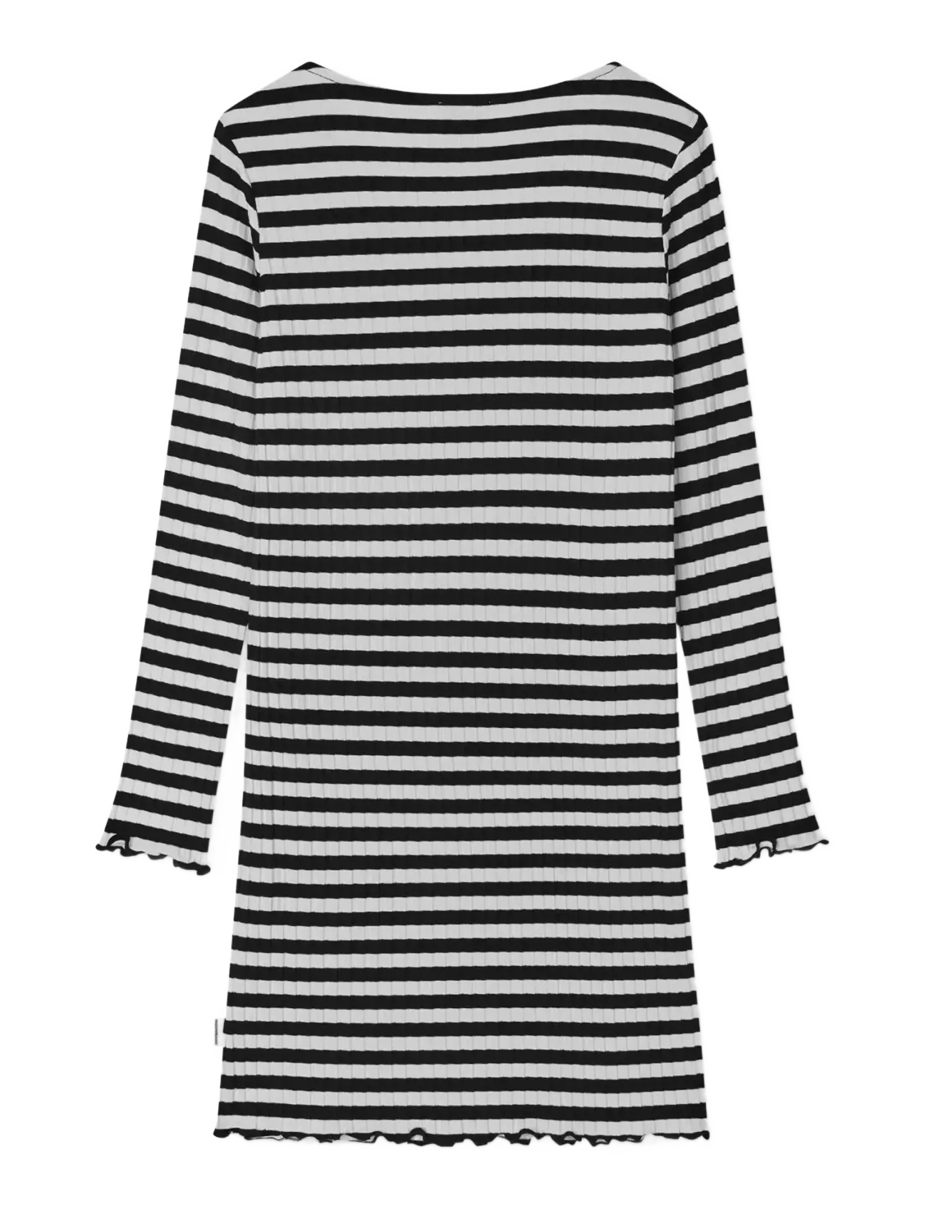 Mads Nørgaard - 5x5 Classic Stripe Tikina Dress - long-sleeved casual dresses - black/vanilla ice - 1