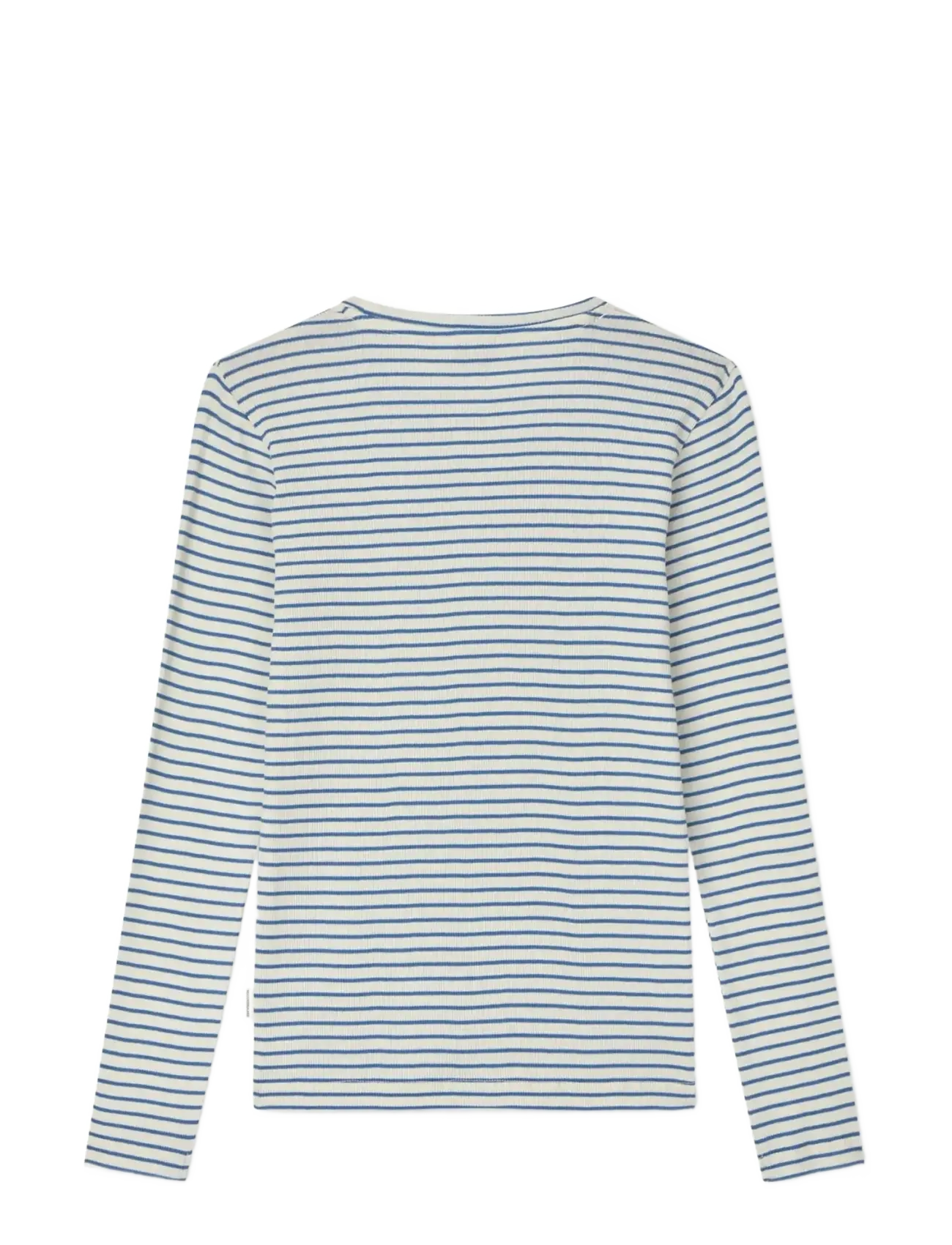 Mads Nørgaard - 2x2 Cotton Stripe Talino Tee L/S - langærmede toppe - vanilla ice/bright cobalt - 1