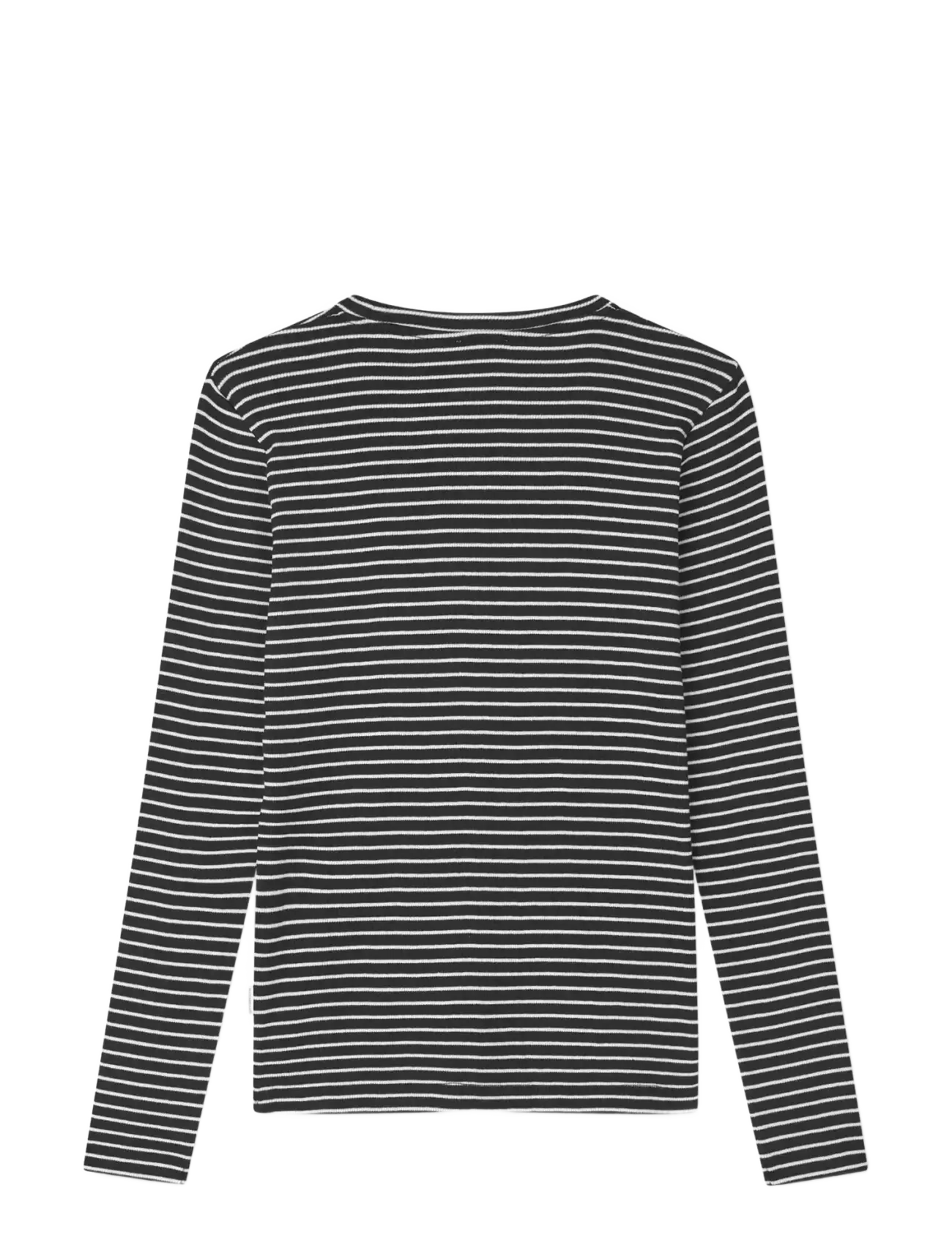 Mads Nørgaard - 2x2 Cotton Stripe Talino Tee L/S - langærmede toppe - black/vanilla ice - 1