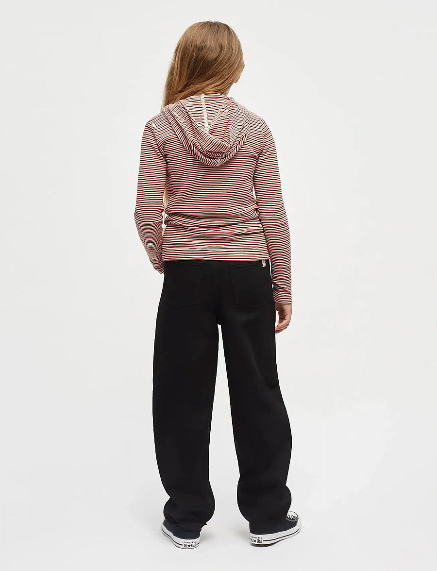 Mads Nørgaard - 2x2 Cotton Stripe Tally Hoodie - sweatshirts & hættetrøjer - fiery red/vanilla ice - 3