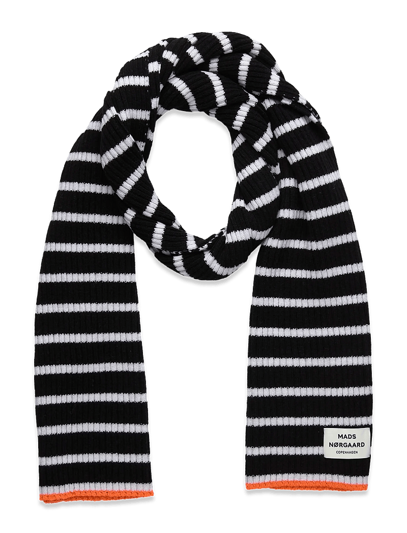 Mads Nørgaard - Yota Grafenau Scarf - halstørklæder - black/vanilla ice - 0