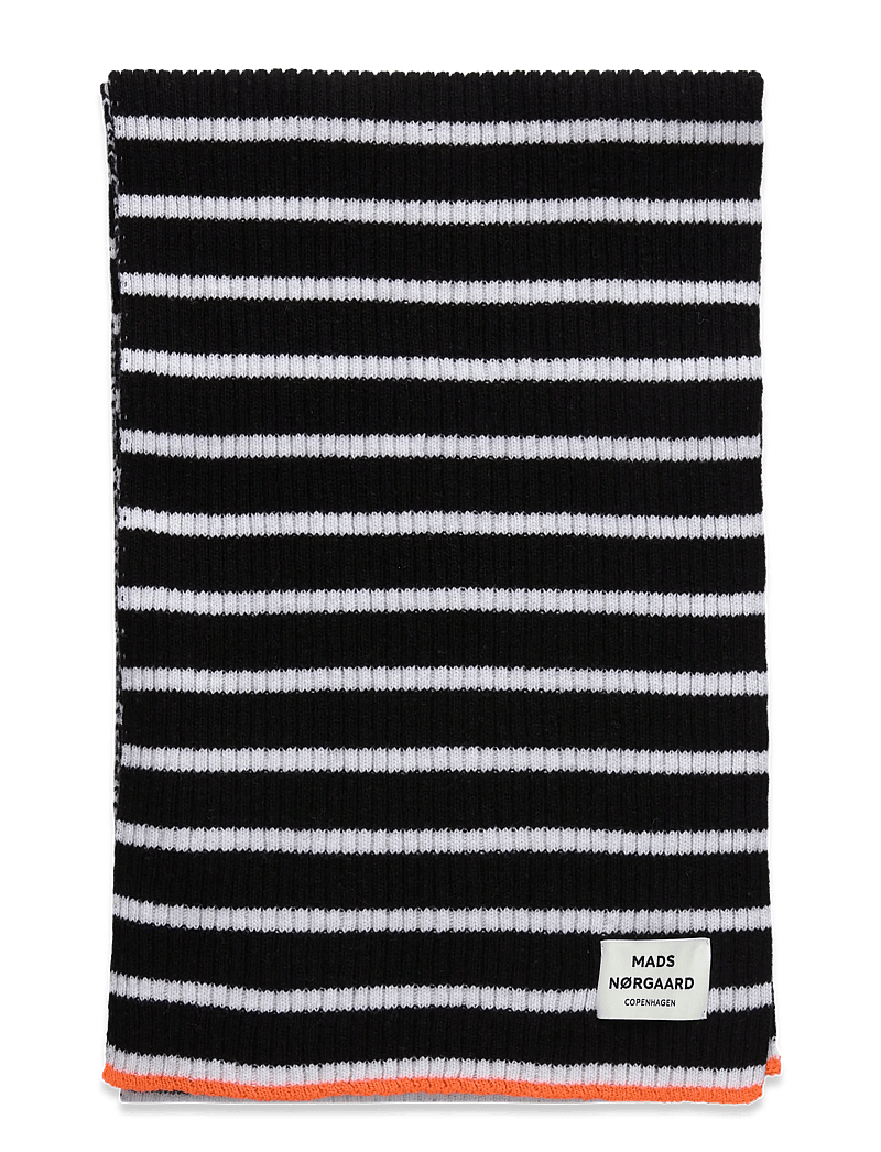 Mads Nørgaard - Yota Grafenau Scarf - halstørklæder - black/vanilla ice - 1