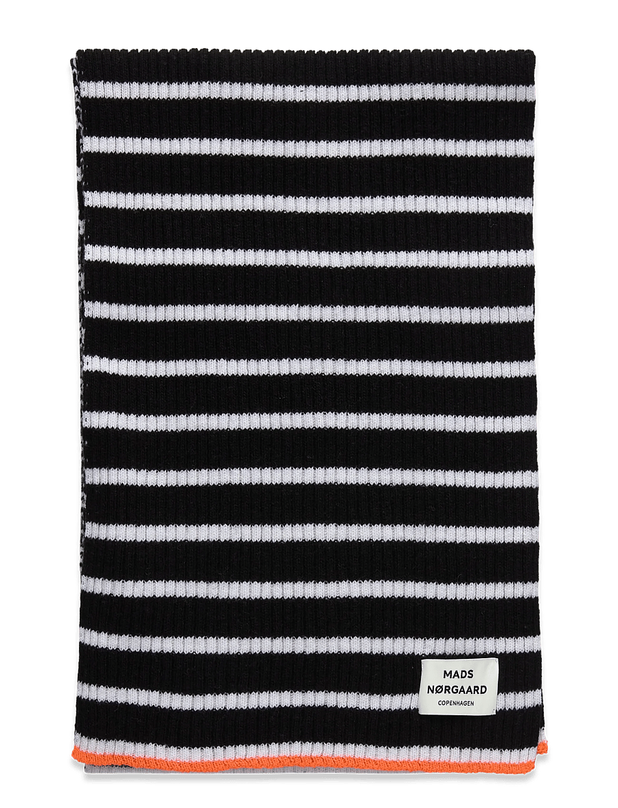 Mads Nørgaard - Yota Grafenau Scarf - halstørklæder - black/vanilla ice - 1