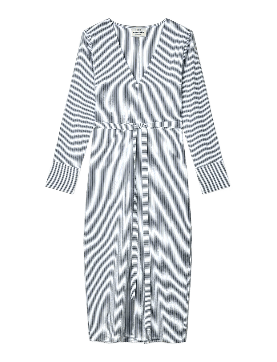 Mads Nørgaard - Soft Crease Oda Dress - maxi kjoler - sky captain/bright cobalt/vani - 1