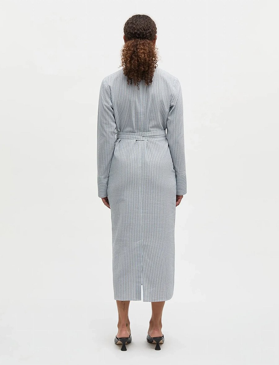 Mads Nørgaard - Soft Crease Oda Dress - maxi kjoler - sky captain/bright cobalt/vani - 2