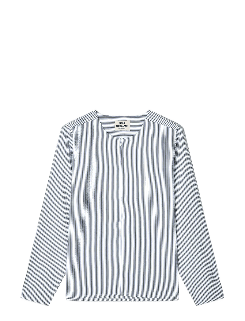 Mads Nørgaard - Soft Crease Funa Top - langärmlige hemden - sky captain/bright cobalt/vani - 1