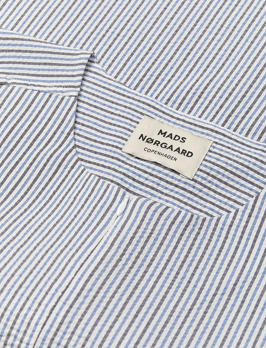 Mads Nørgaard - Soft Crease Funa Top - långärmade skjortor - sky captain/bright cobalt/vani - 3
