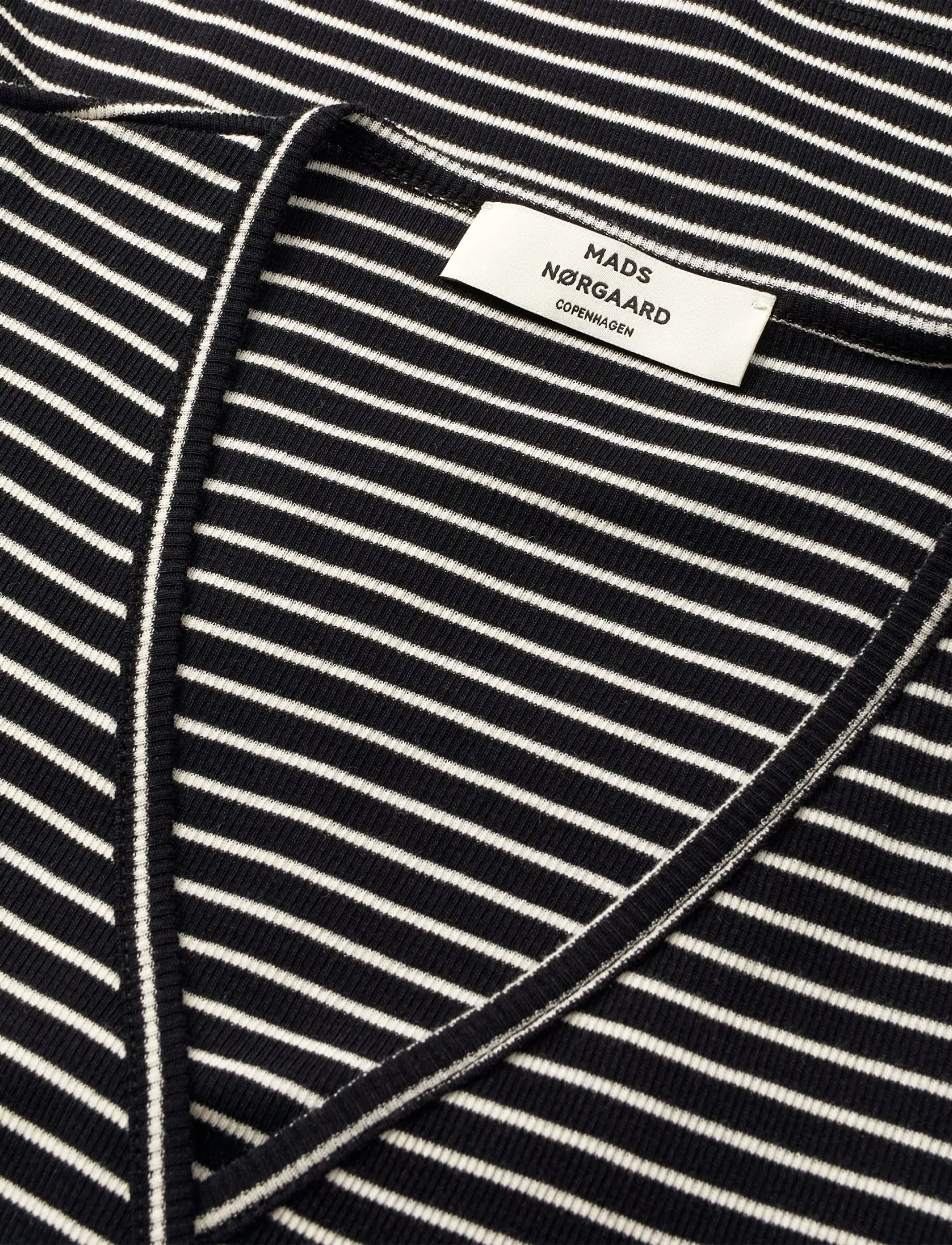 Mads Nørgaard - 2x2 Cotton Stripe Susi LS Top - langärmlige tops - black/vanilla ice - 1