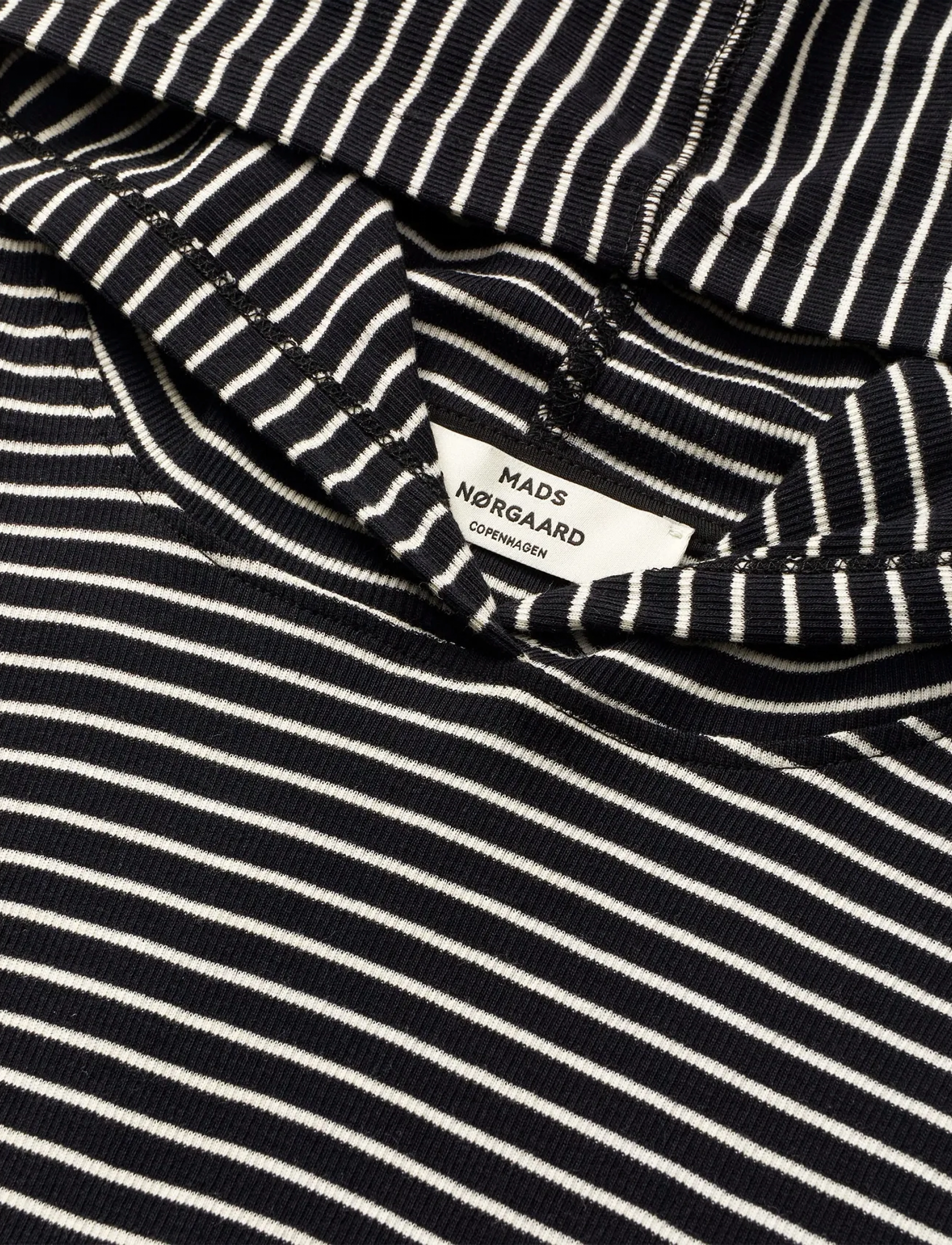 Mads Nørgaard - 2x2 Cotton Stripe Tutti Hood - hættetrøjer - black/vanilla ice - 3