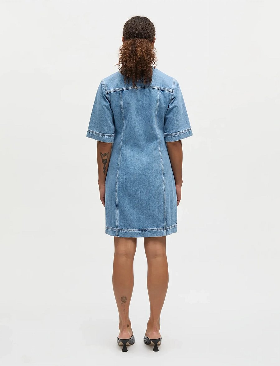 Mads Nørgaard - Luke Denim Vigga Dress - korta klänningar - blue vintage - 2