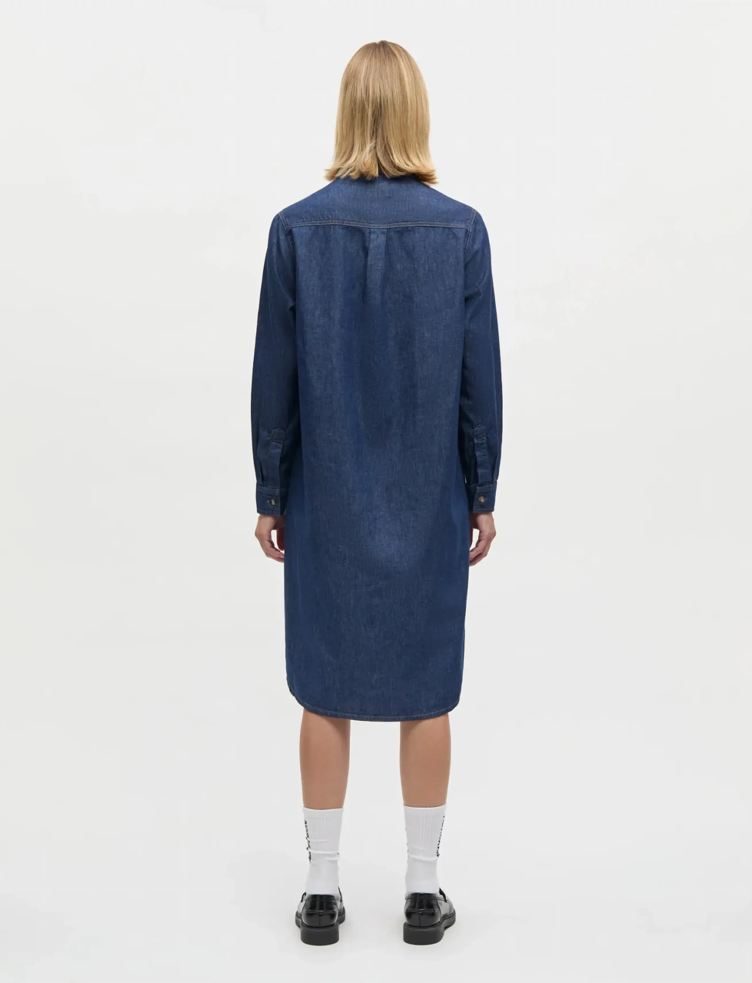 Mads Nørgaard - Air Denim Crissy Dress - skjortekjoler - mid blue denim - 2