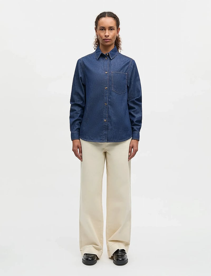 Mads Nørgaard - Air Denim Crani Shirt - jeanshemden - mid blue denim - 0