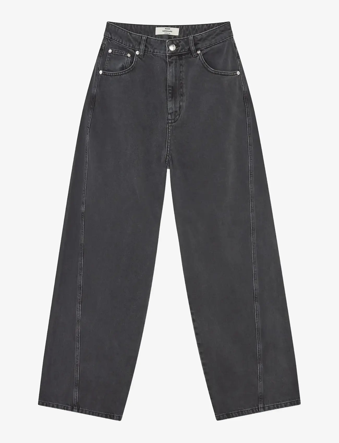 Mads Nørgaard - Luke Black Denim Christel Jeans - hosen mit weitem bein - black vintage - 1