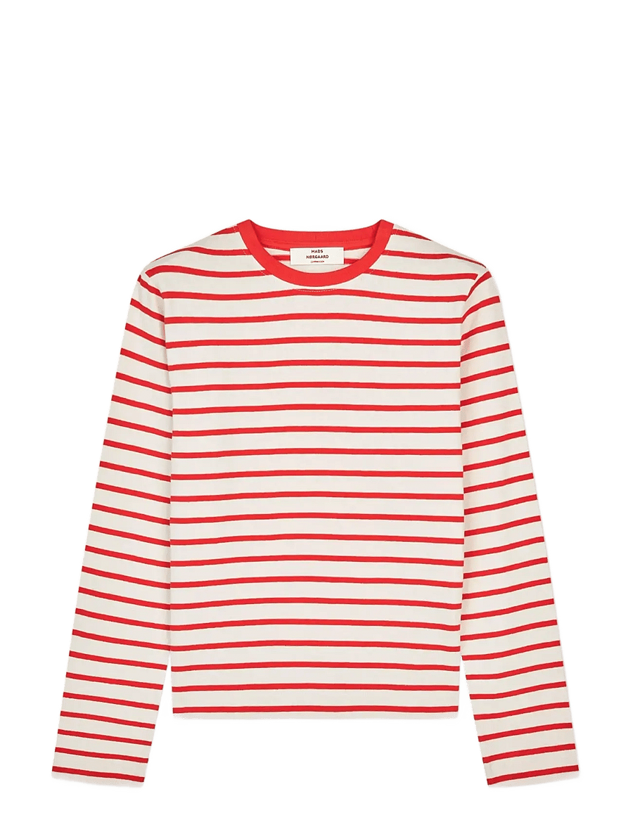 Mads Nørgaard - Pablo Maggie Tee LS - pikkade varrukatega topid - vanilla ice/fiery red - 0