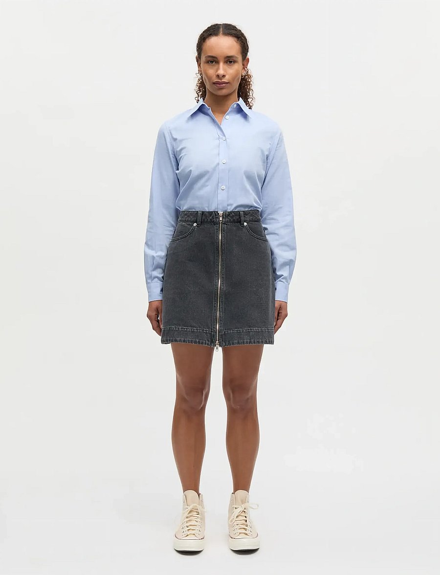 Mads Nørgaard - Luke Black Denim Riva Skirt - teksaseelikud - black vintage - 0