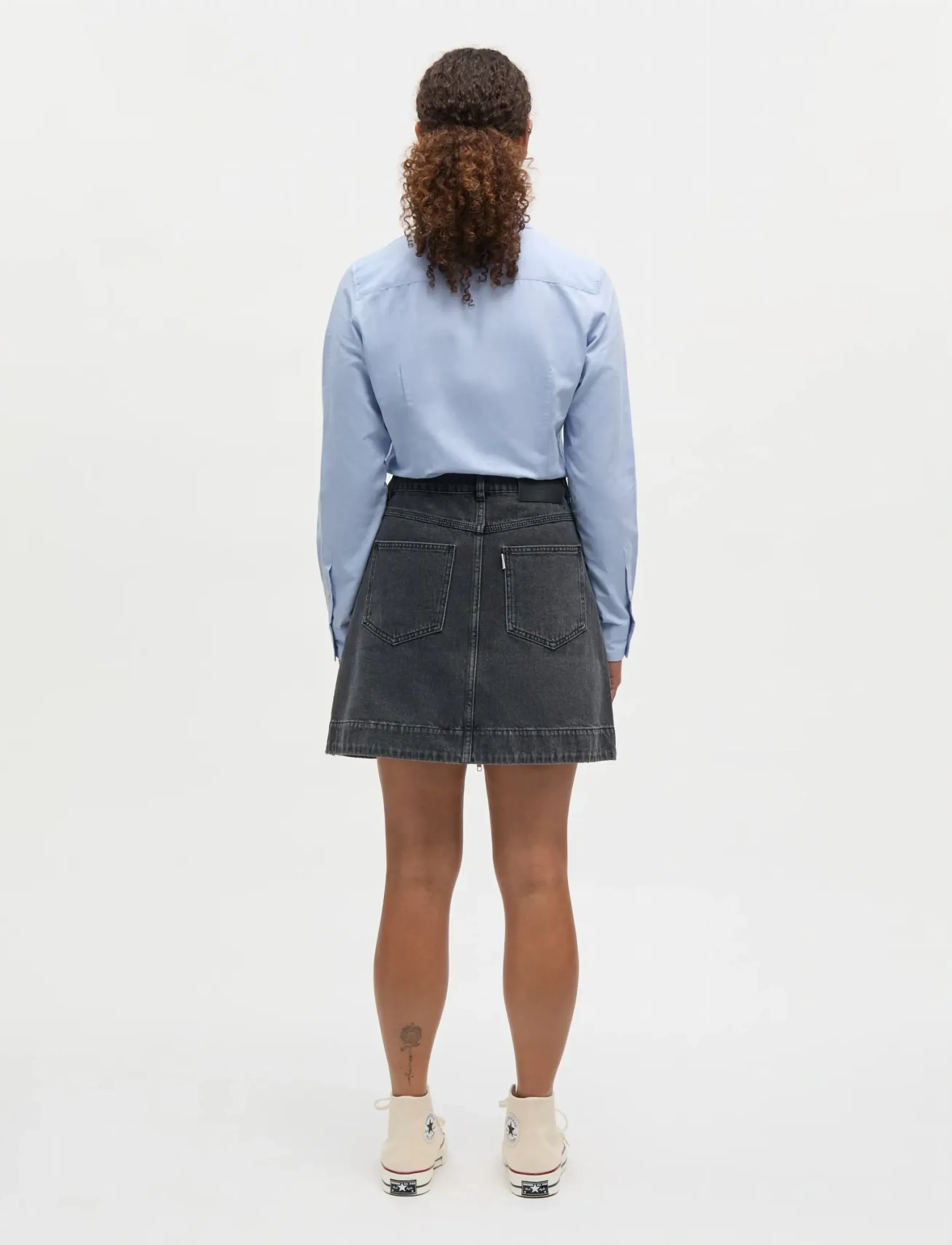 Mads Nørgaard - Luke Black Denim Riva Skirt - denimnederdele - black vintage - 2
