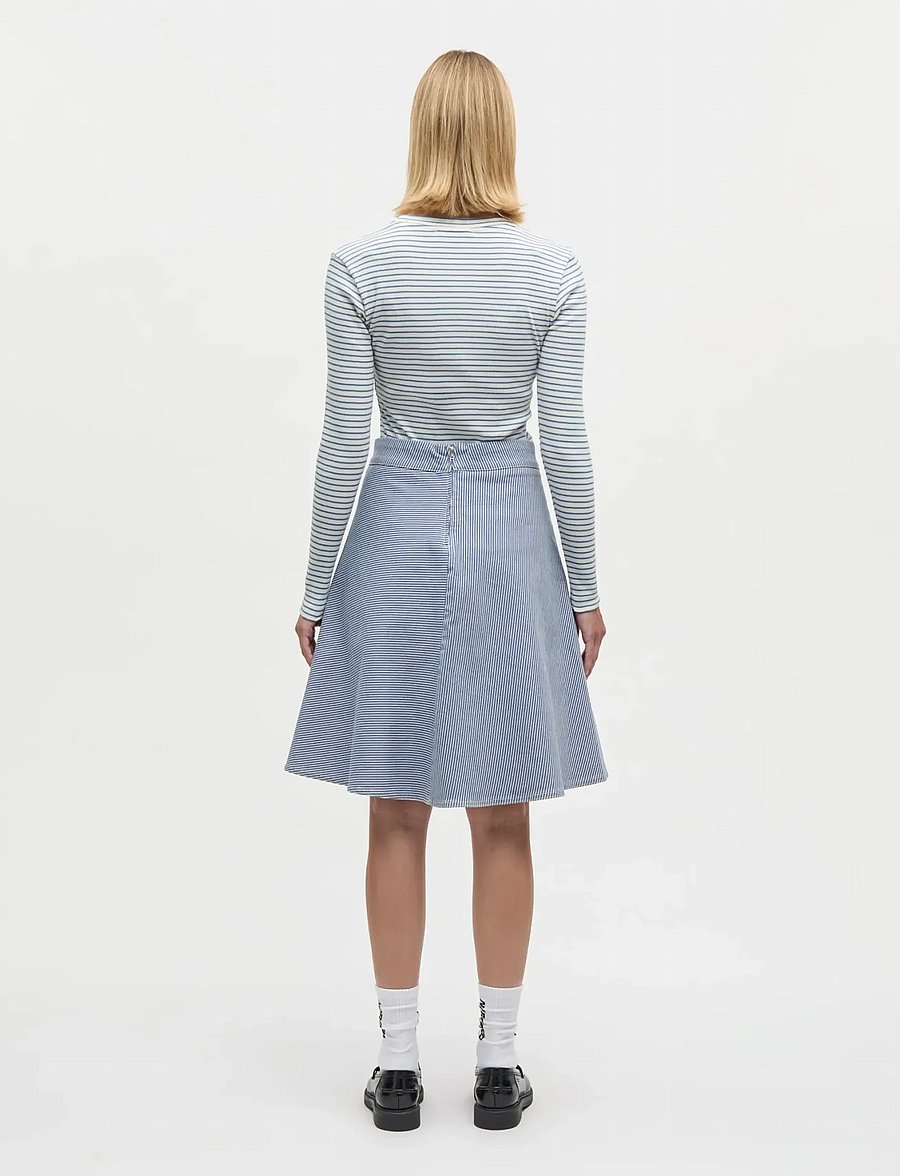 Mads Nørgaard - Hickory Punk Stelly Skirt - midi nederdele - bright cobalt - 2