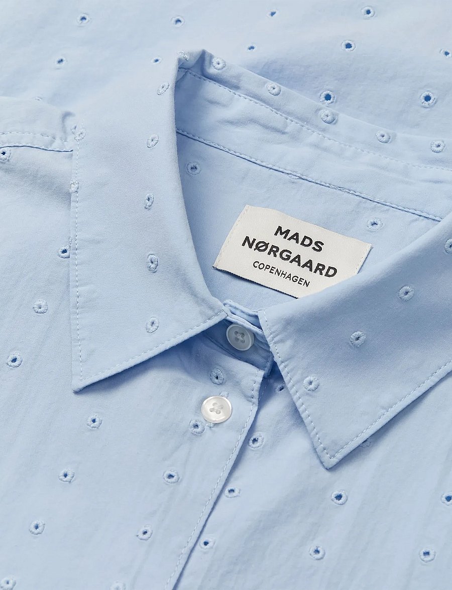 Mads Nørgaard - Broda Crane Shirt - long-sleeved shirts - cashmere blue - 3
