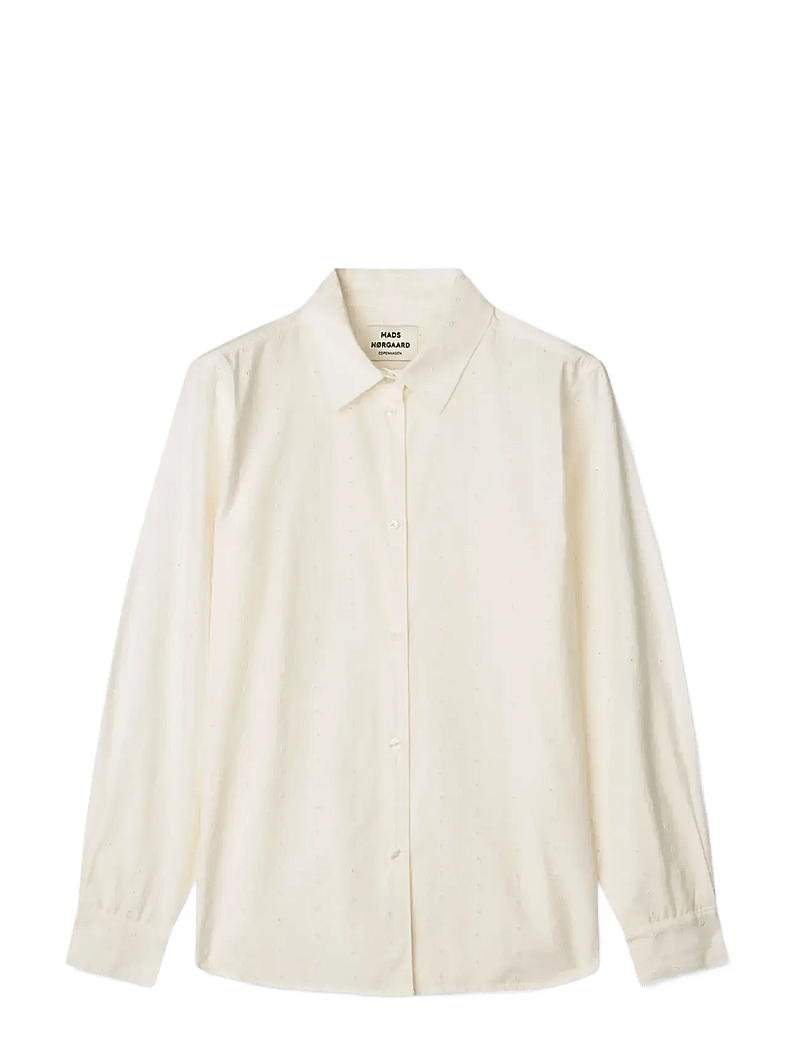 Mads Nørgaard - Broda Crane Shirt - pikkade varrukatega särgid - snow white - 1