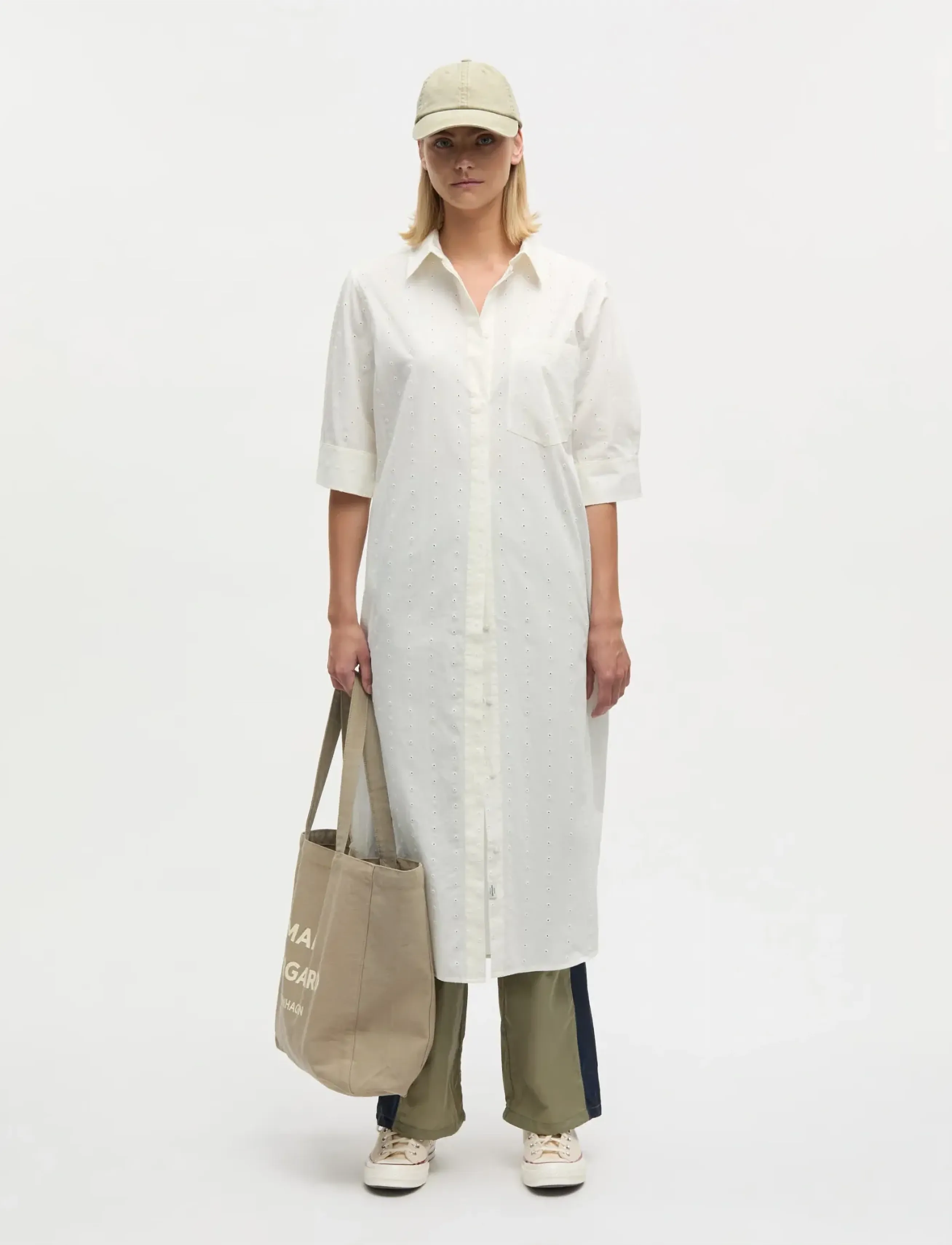 Mads Nørgaard Broda Nancy Dress - Kleider - SNOW WHITE / cream