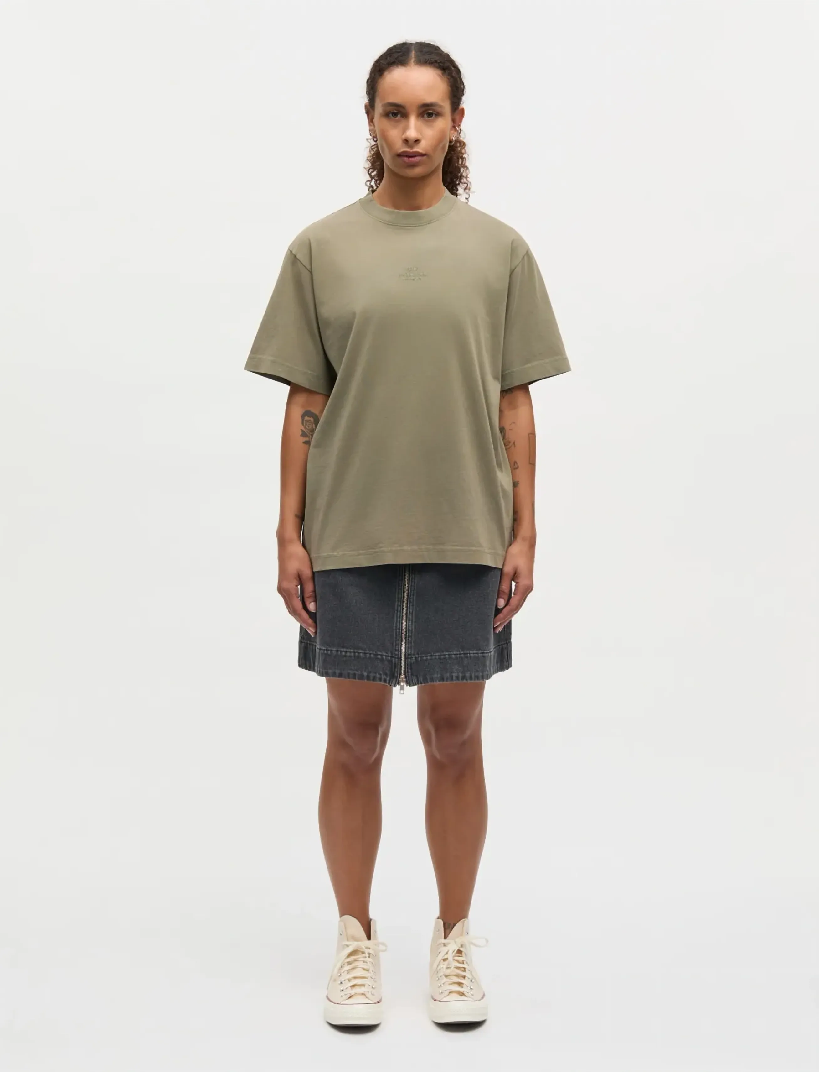 Mads Nørgaard Cotton Jersey Dassel Tee - T-shirts - OVERLAND TREK / khaki/green