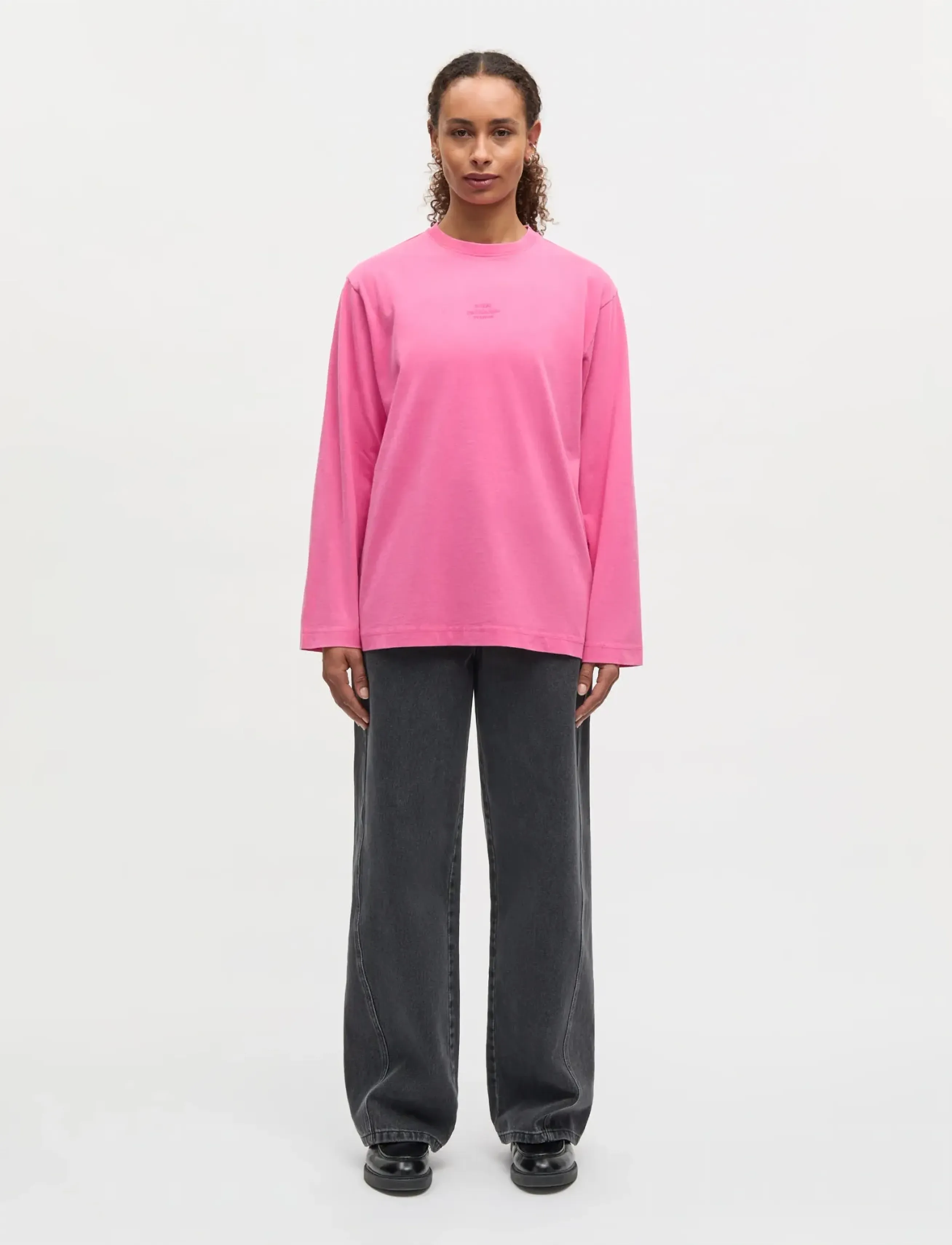 Mads Nørgaard Cotton Jersey Jerry Tee LS - Långärmade toppar - CARMINE ROSE / pink/rose