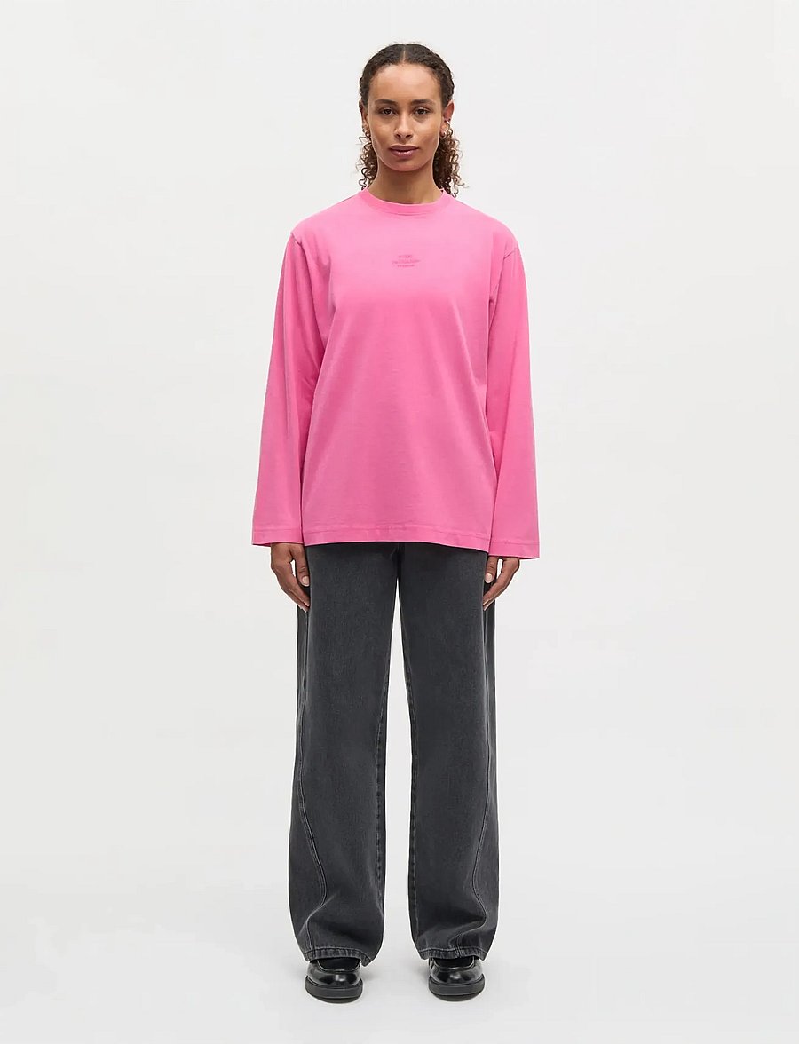 Mads Nørgaard - Cotton Jersey Jerry Tee LS - langärmlige tops - carmine rose - 0