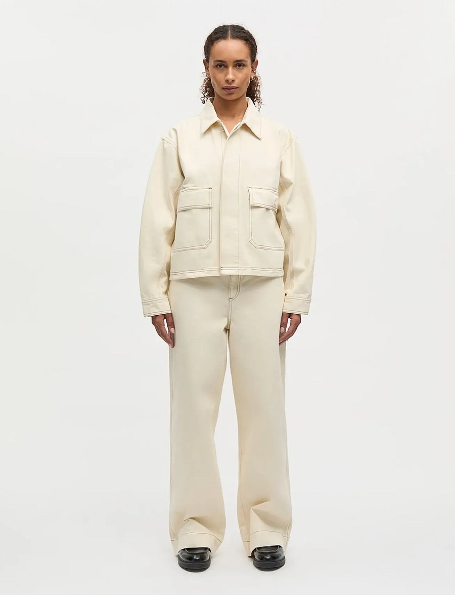Mads Nørgaard - Soil Denim Solar Jacket - denim jackets - almond oil - 0