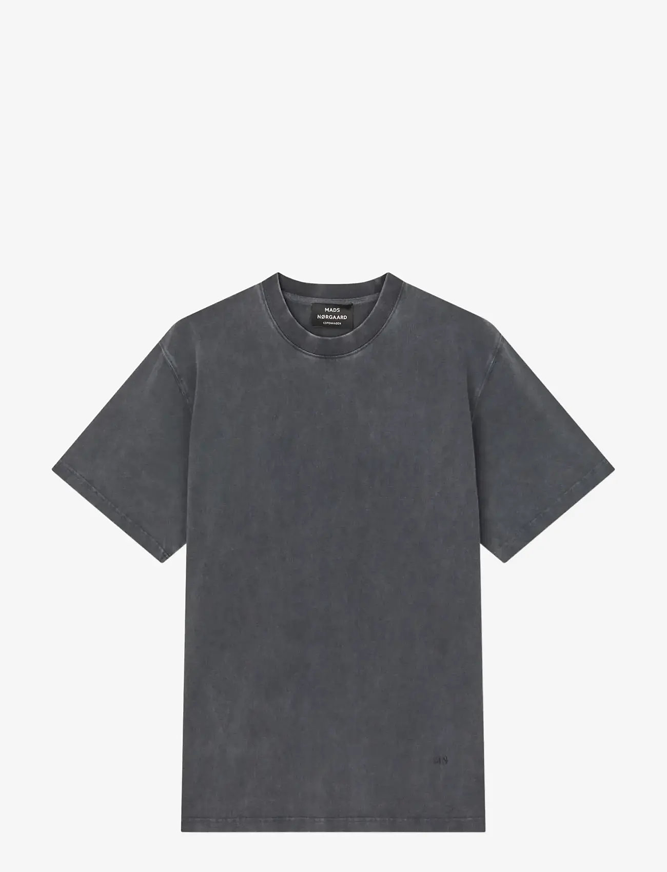 Mads Nørgaard - Combed Jersey Dye Thorbjørn Tee - kortärmade t-shirts - black - 1