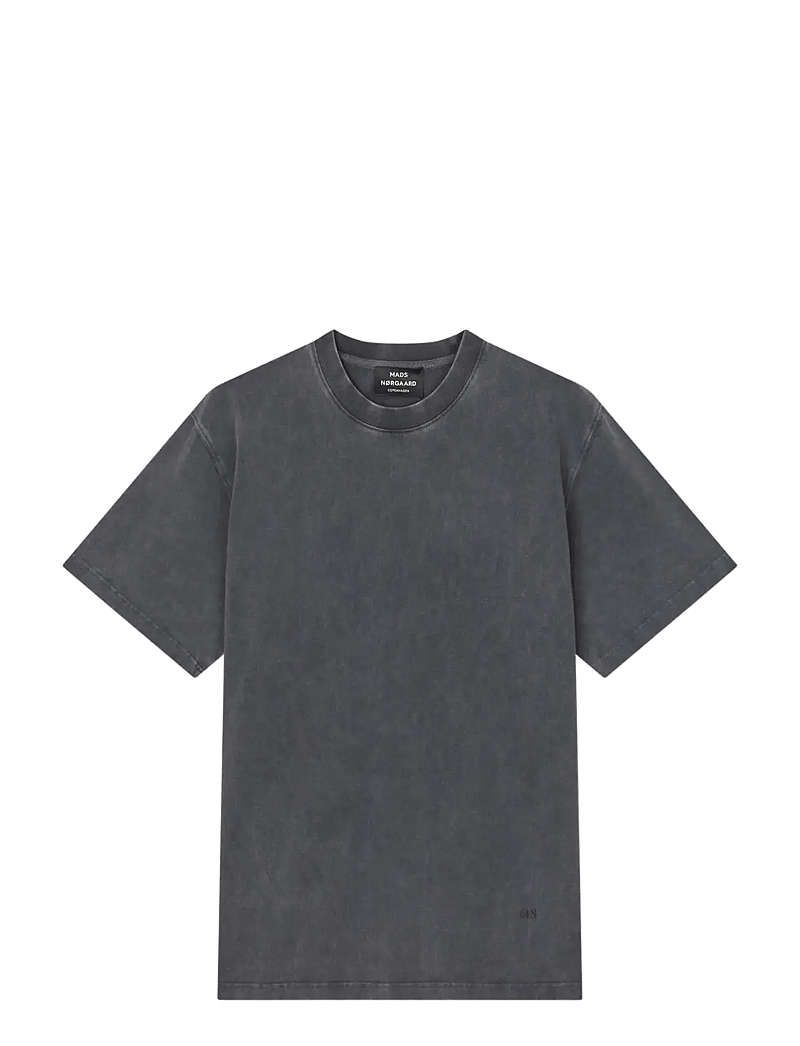 Mads Nørgaard - Combed Jersey Dye Thorbjørn Tee - kortärmade t-shirts - black - 1