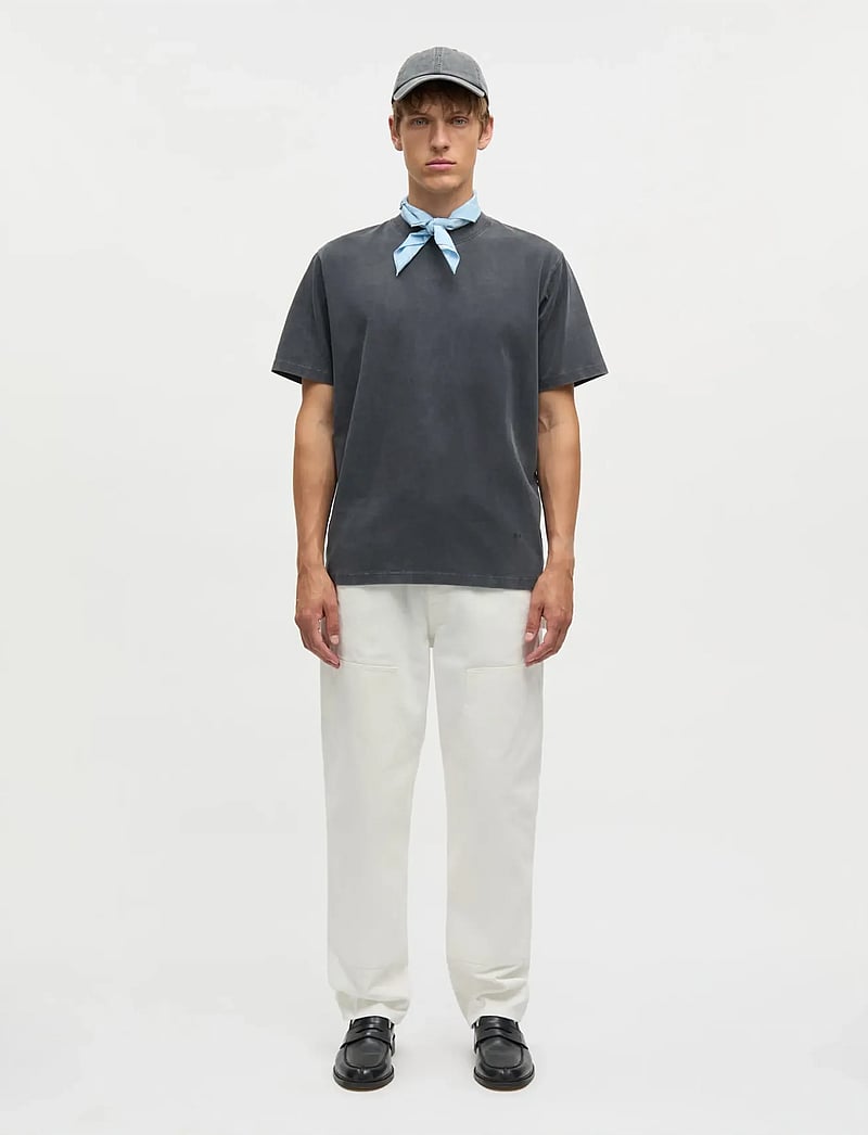 Mads Nørgaard - Combed Jersey Dye Thorbjørn Tee - kortärmade t-shirts - black - 0