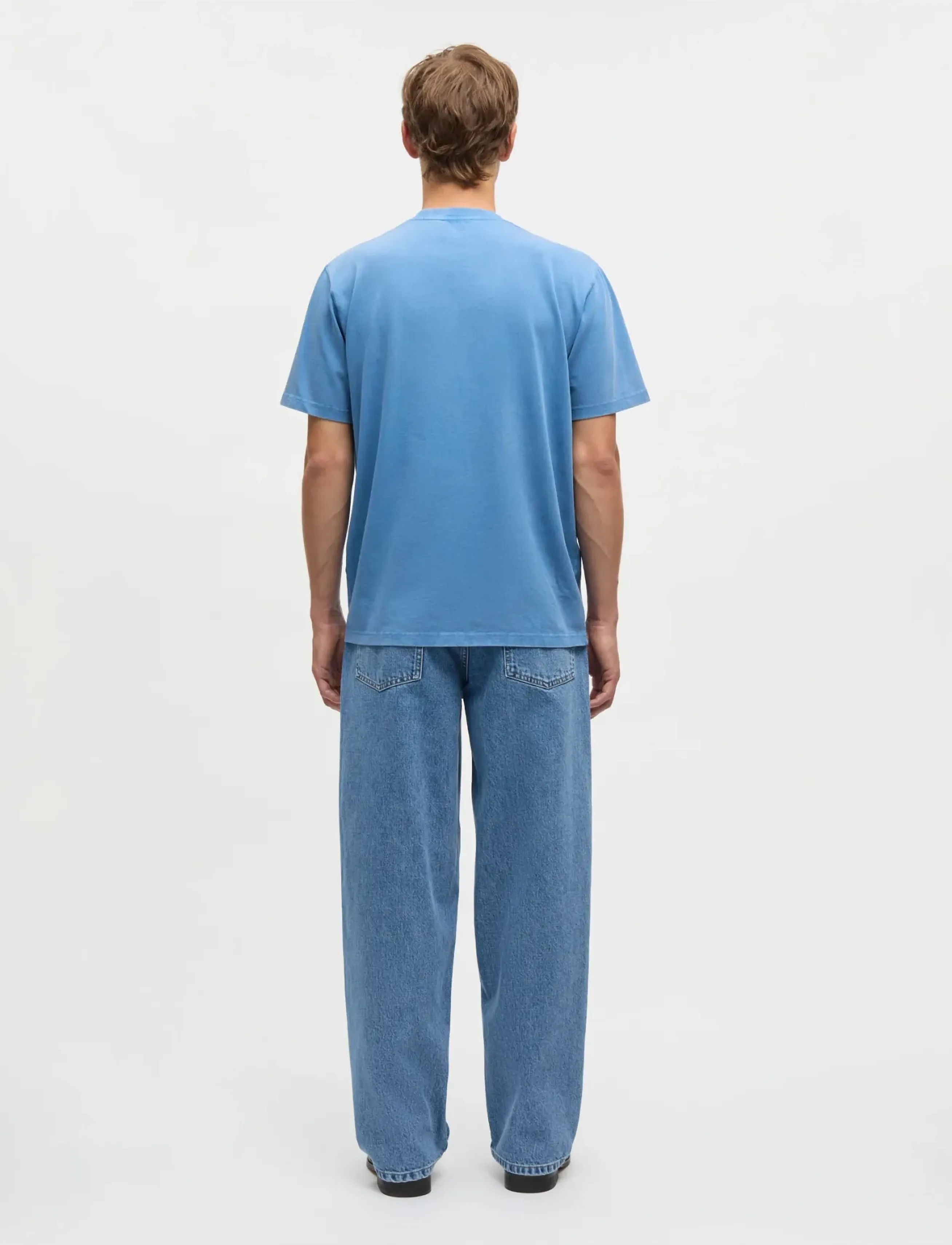 Mads Nørgaard - Combed Jersey Dye Thorbjørn Tee - short-sleeved t-shirts - bright cobalt - 2