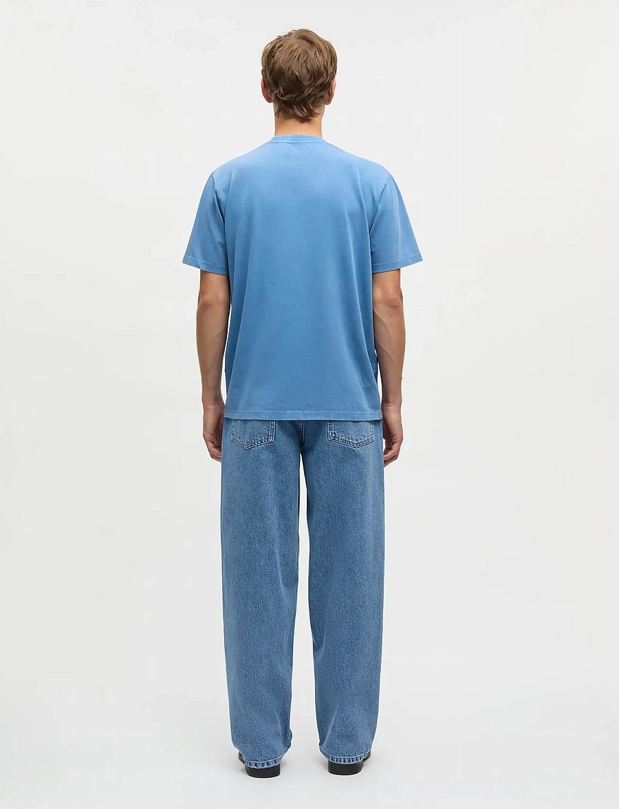 Mads Nørgaard - Combed Jersey Dye Thorbjørn Tee - kortærmede t-shirts - bright cobalt - 2