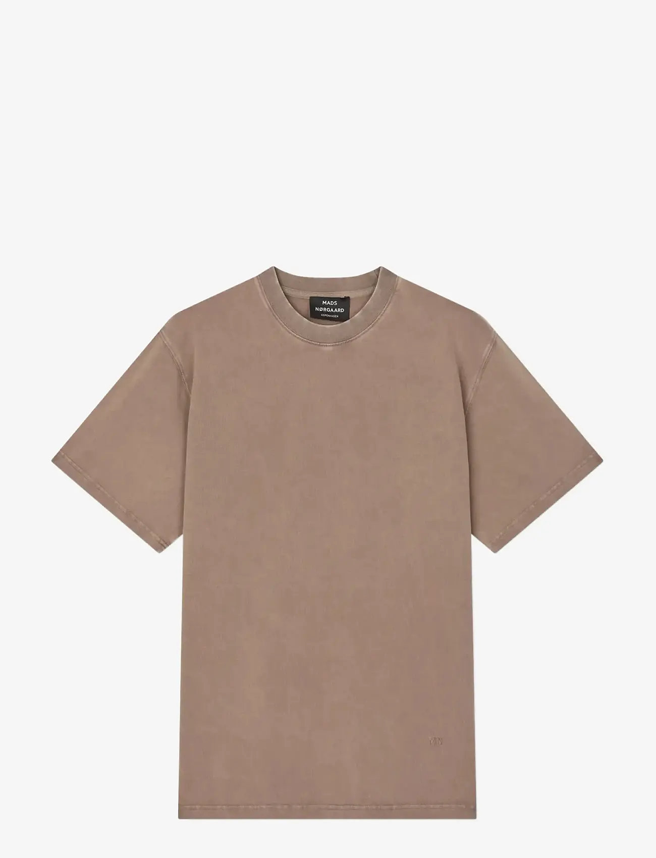 Mads Nørgaard - Combed Jersey Dye Thorbjørn Tee - kortärmade t-shirts - walnut - 1