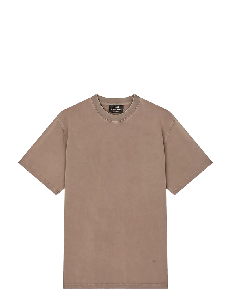 Mads Nørgaard - Combed Jersey Dye Thorbjørn Tee - kortärmade t-shirts - walnut - 1