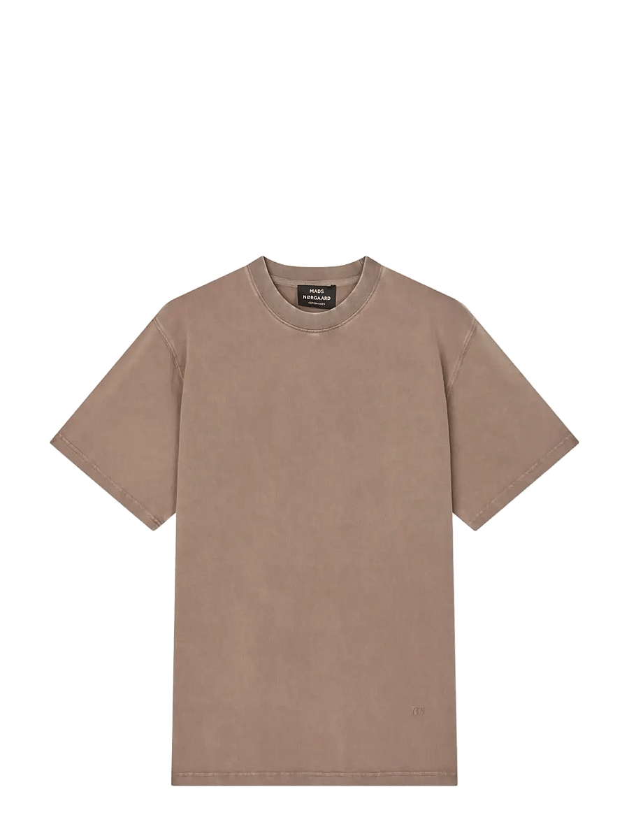 Mads Nørgaard - Combed Jersey Dye Thorbjørn Tee - kortærmede t-shirts - walnut - 1