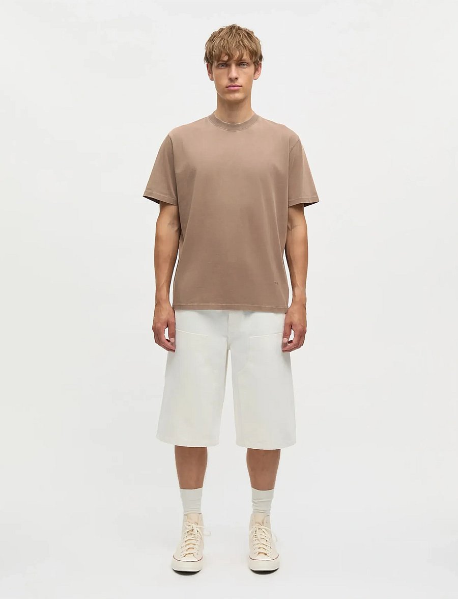 Mads Nørgaard - Combed Jersey Dye Thorbjørn Tee - kortærmede t-shirts - walnut - 0