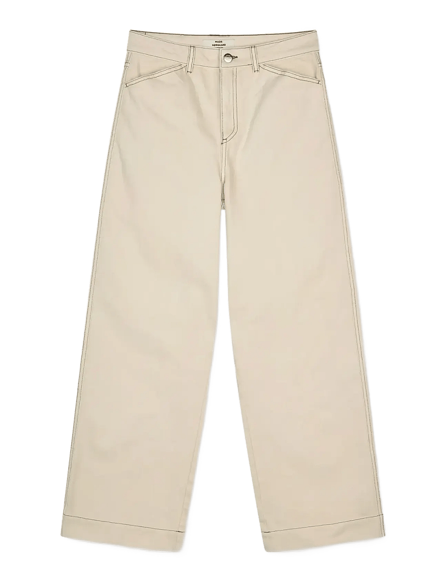 Mads Nørgaard - Soil Denim Kargo pants - hosen mit weitem bein - almond oil - 1
