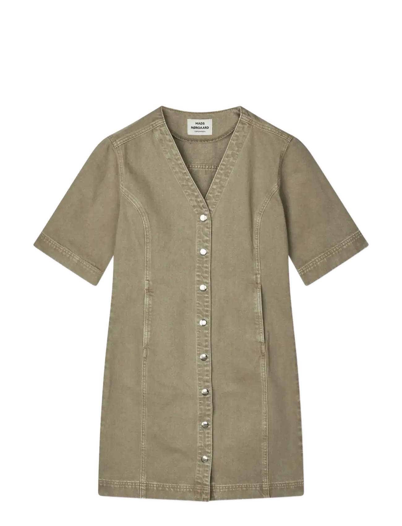 Mads Nørgaard Soil Denim Vigga Dress - Korte kjoler - OVERLAND TREK / khaki/green